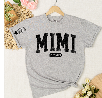 Personalize Mom, Nana, Mimi, Grandma Gift Custom Name Kids T-shirt