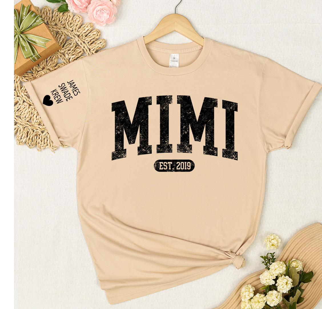 Personalize Mom, Nana, Mimi, Grandma Gift Custom Name Kids T-shirt