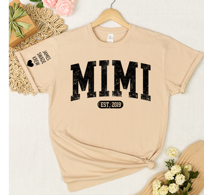 Personalize Mom, Nana, Mimi, Grandma Gift Custom Name Kids T-shirt