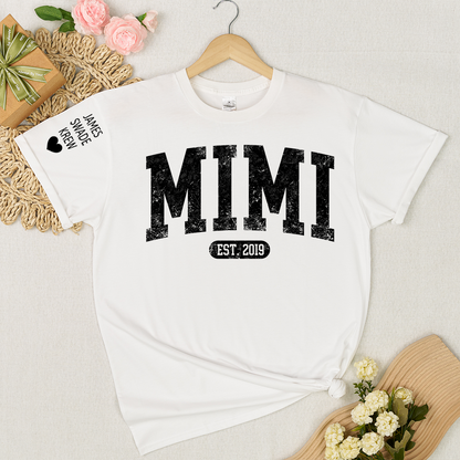Personalize Mom, Nana, Mimi, Grandma Gift Custom Name Kids T-shirt