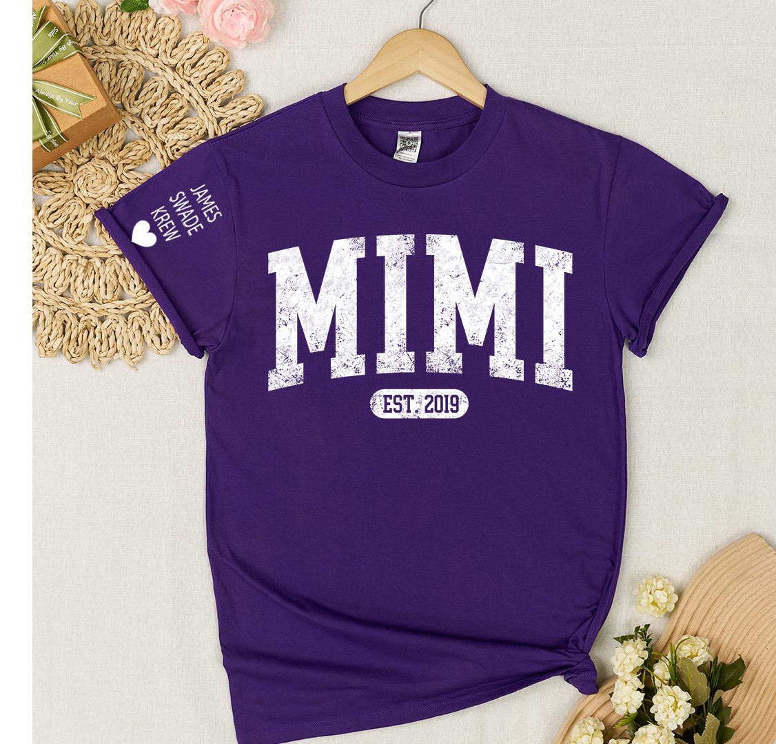 Personalize Mom, Nana, Mimi, Grandma Gift Custom Name Kids T-shirt