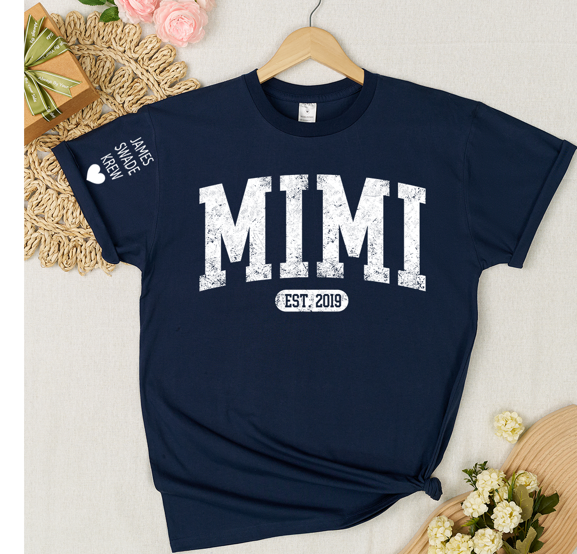 Personalize Mom, Nana, Mimi, Grandma Gift Custom Name Kids T-shirt