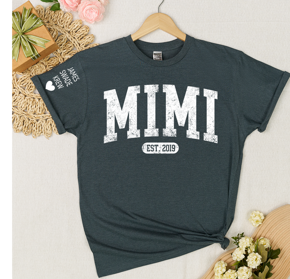 Personalize Mom, Nana, Mimi, Grandma Gift Custom Name Kids T-shirt