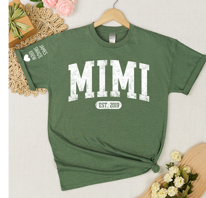 Personalize Mom, Nana, Mimi, Grandma Gift Custom Name Kids T-shirt