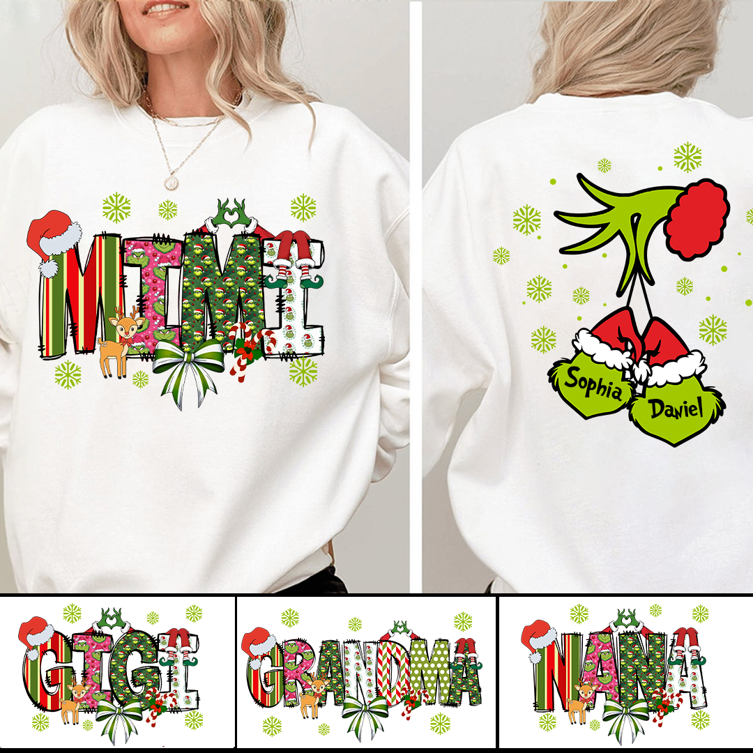 Personalized Grandma And Grandkids Best Gift Christmas Sweatshirt