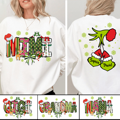 Personalized Grandma And Grandkids Best Gift Christmas Sweatshirt