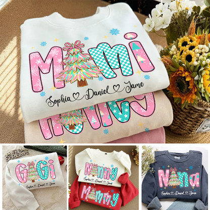 Christmas Mimi Custom Grandma and Grandkids Shirt