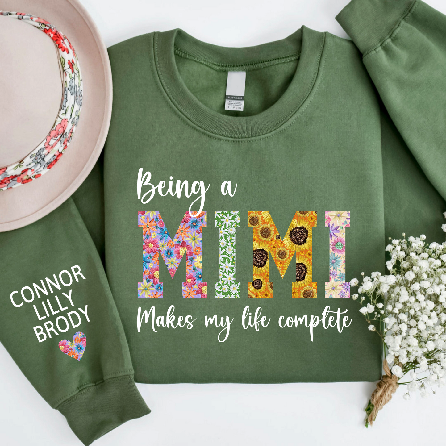 Being A Mimi Makes My Life Complete Flower And Kids Sweatshirt