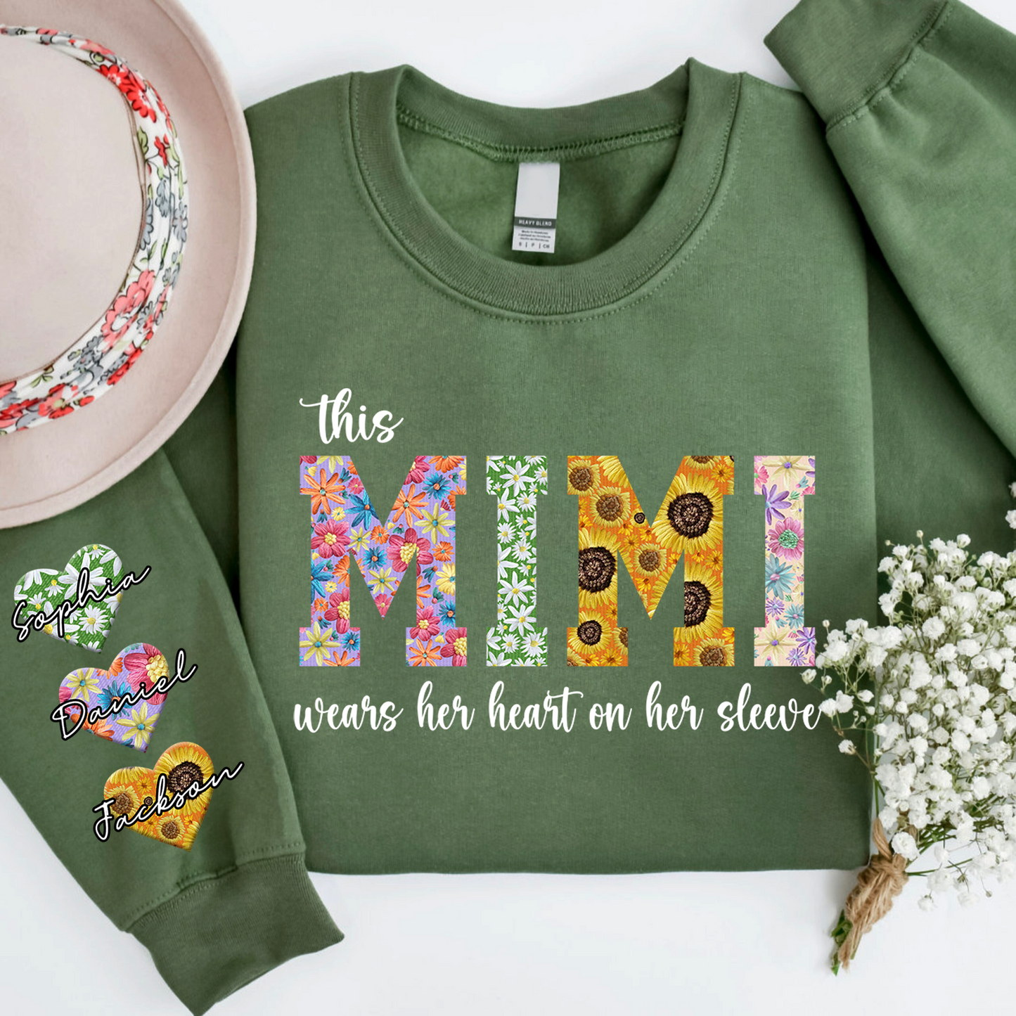 This Mimi Wears Her Heart On Her Sleeve Sweatshirt Sweatshirt