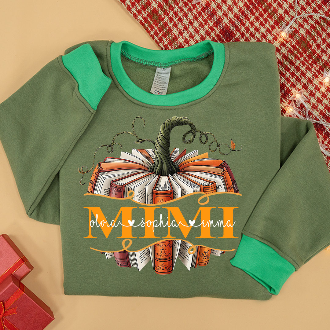 Mimi book Pumpkin And Grandkids Fall Sweatshirt Mix