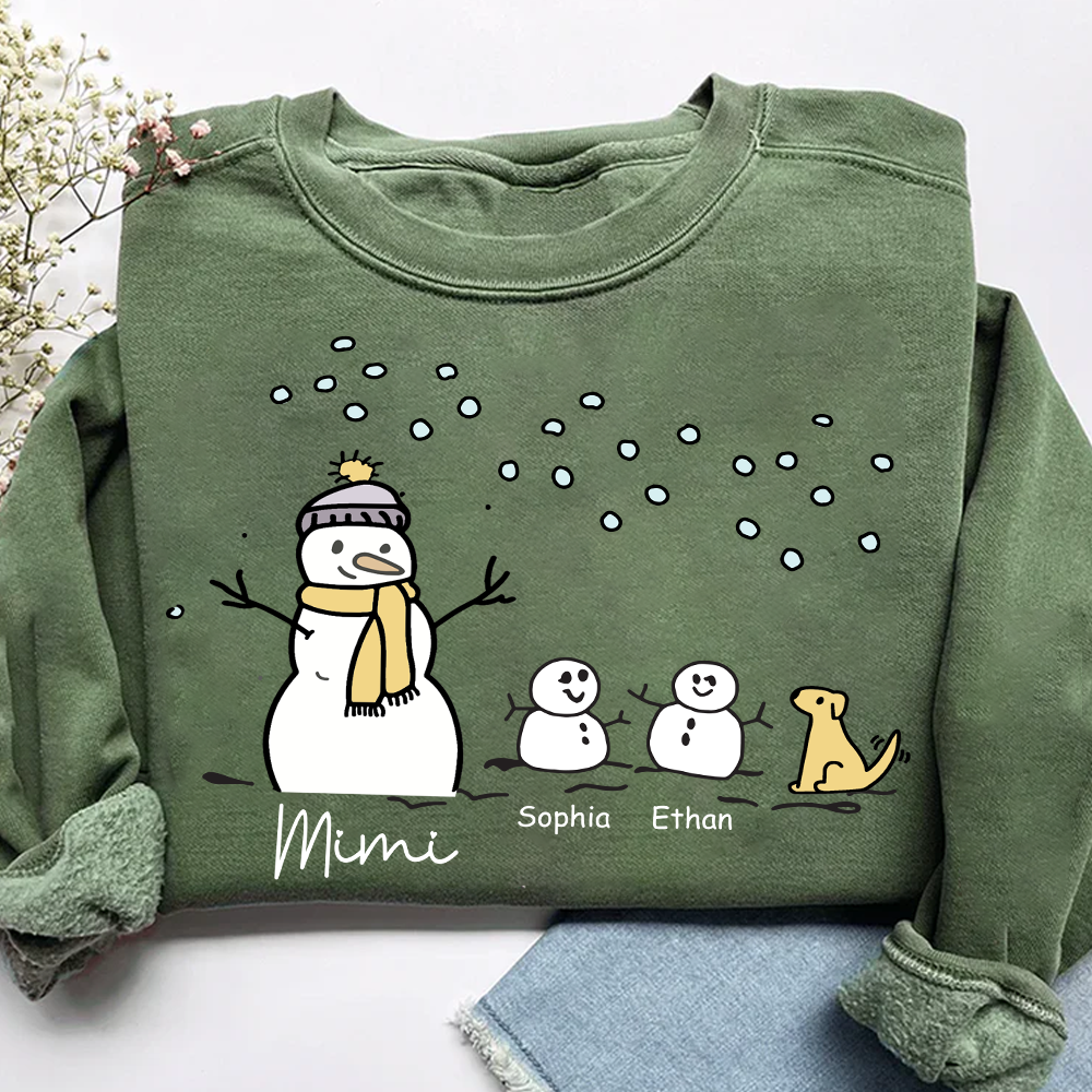 Mimi Snowman Dog with Grandkids – Christmas Gifts Sweatshirt