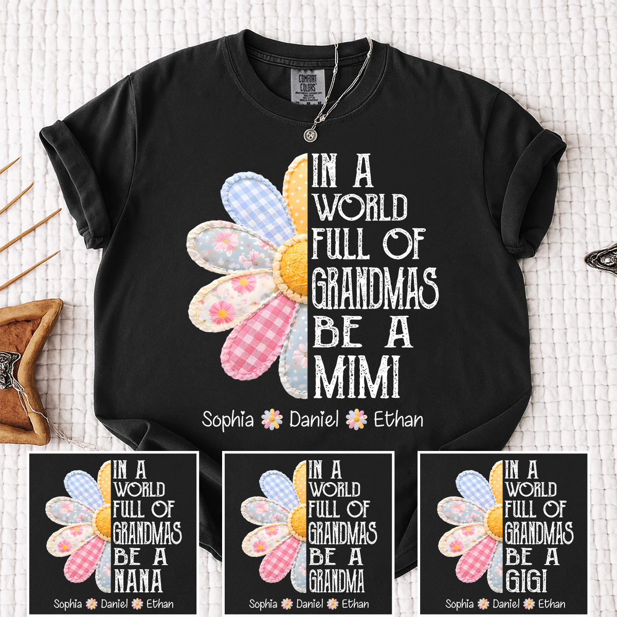 Comfort Colors Personalized In a World Full of Grandmas Be a MIMI T Shirt, Custom Family Names, Perfect Gift for Mimi