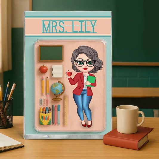 Effect Teacher Action Figure Pack Packaging Personalized Flat Rectangle Acrylic Block