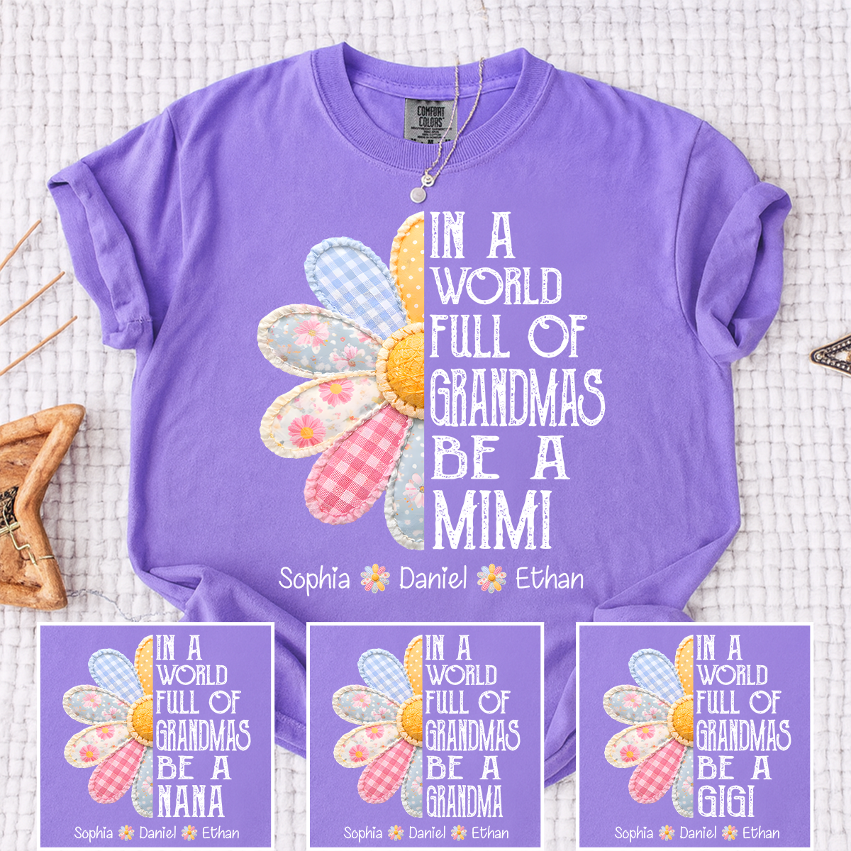Comfort Colors Personalized In a World Full of Grandmas Be a MIMI T Shirt, Custom Family Names, Perfect Gift for Mimi