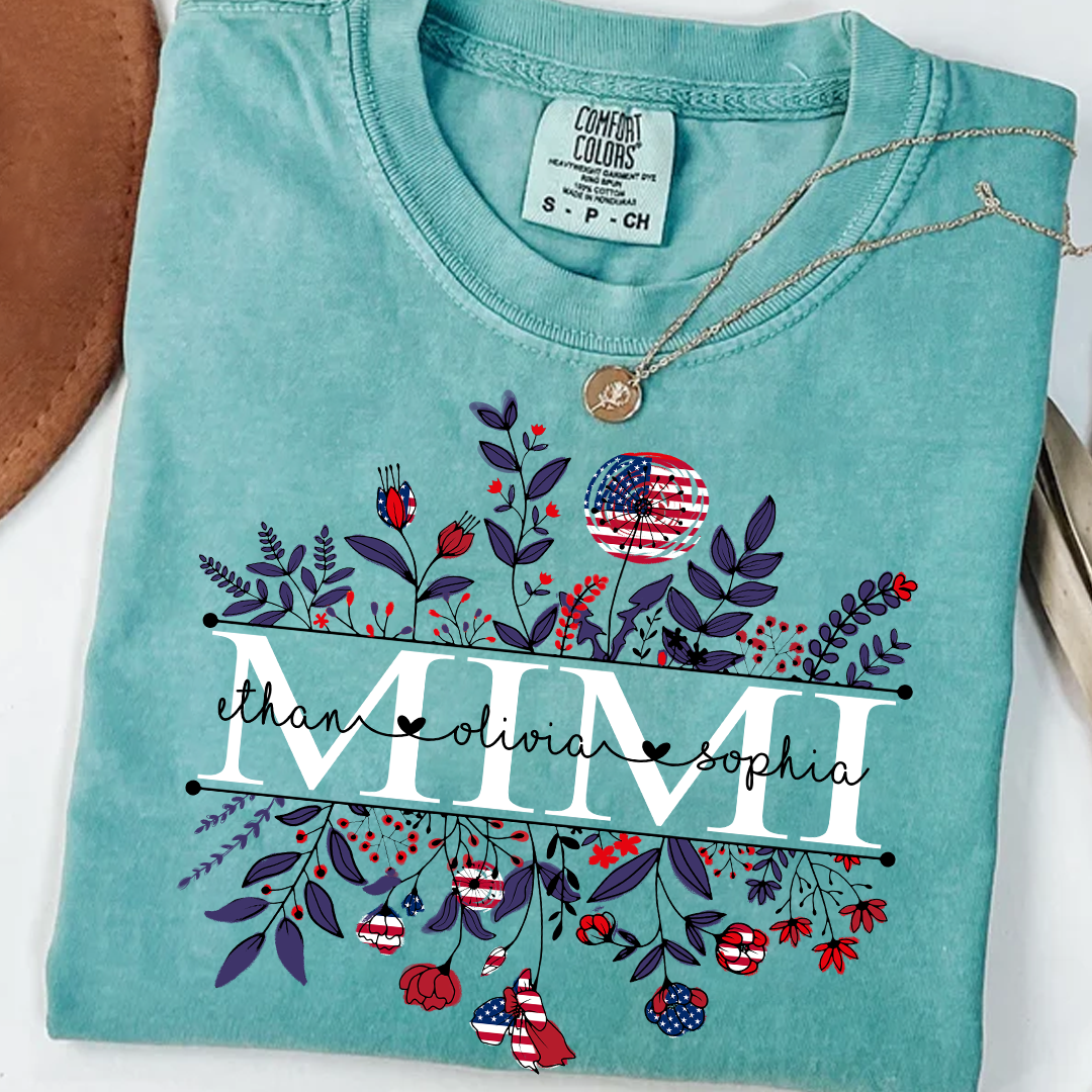 Comfort Colors® -Wildflowers American Flag Mimi And Grandkids