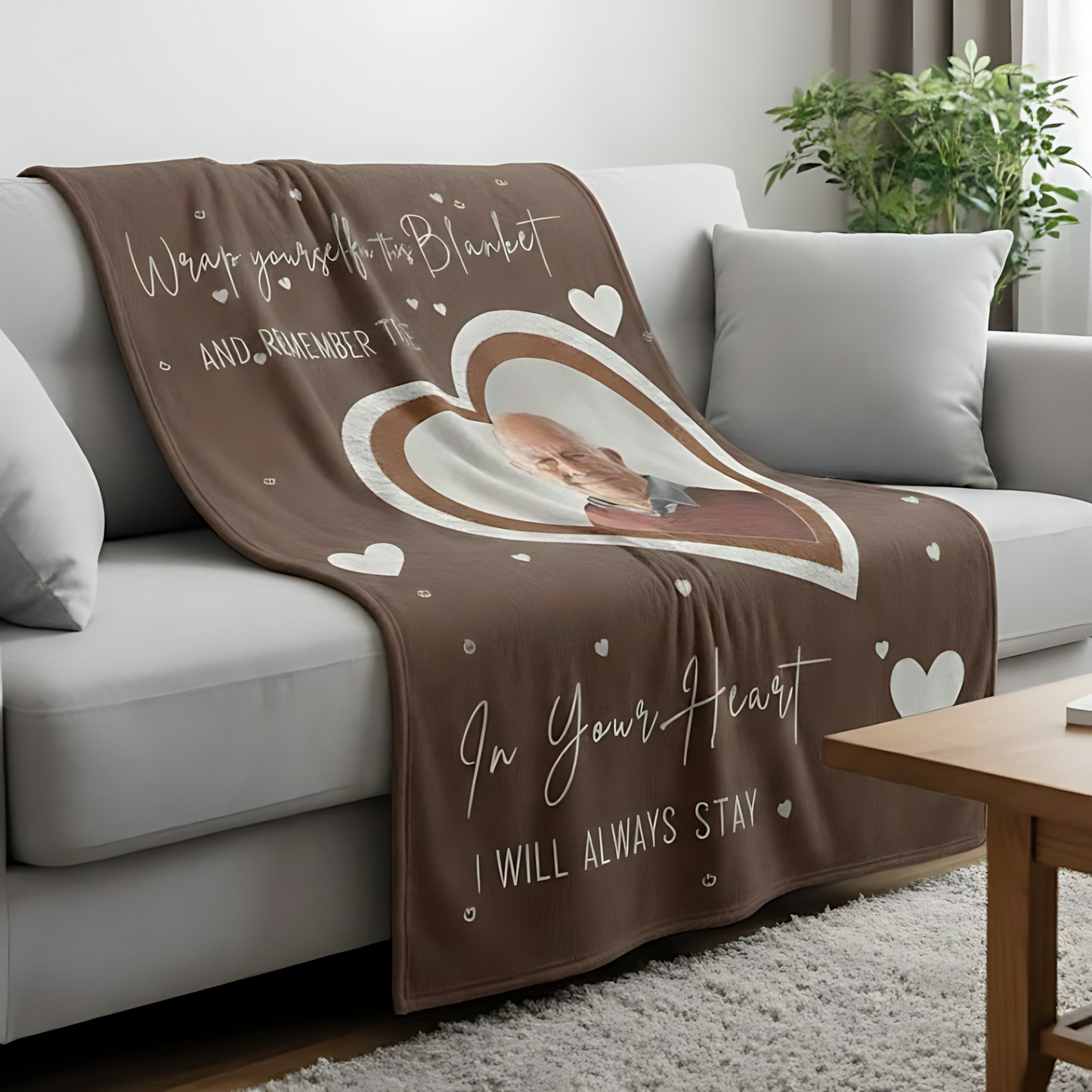 Personalized Memorial Photo Blanket – Custom Sympathy Blanket In Loving Memory Gift