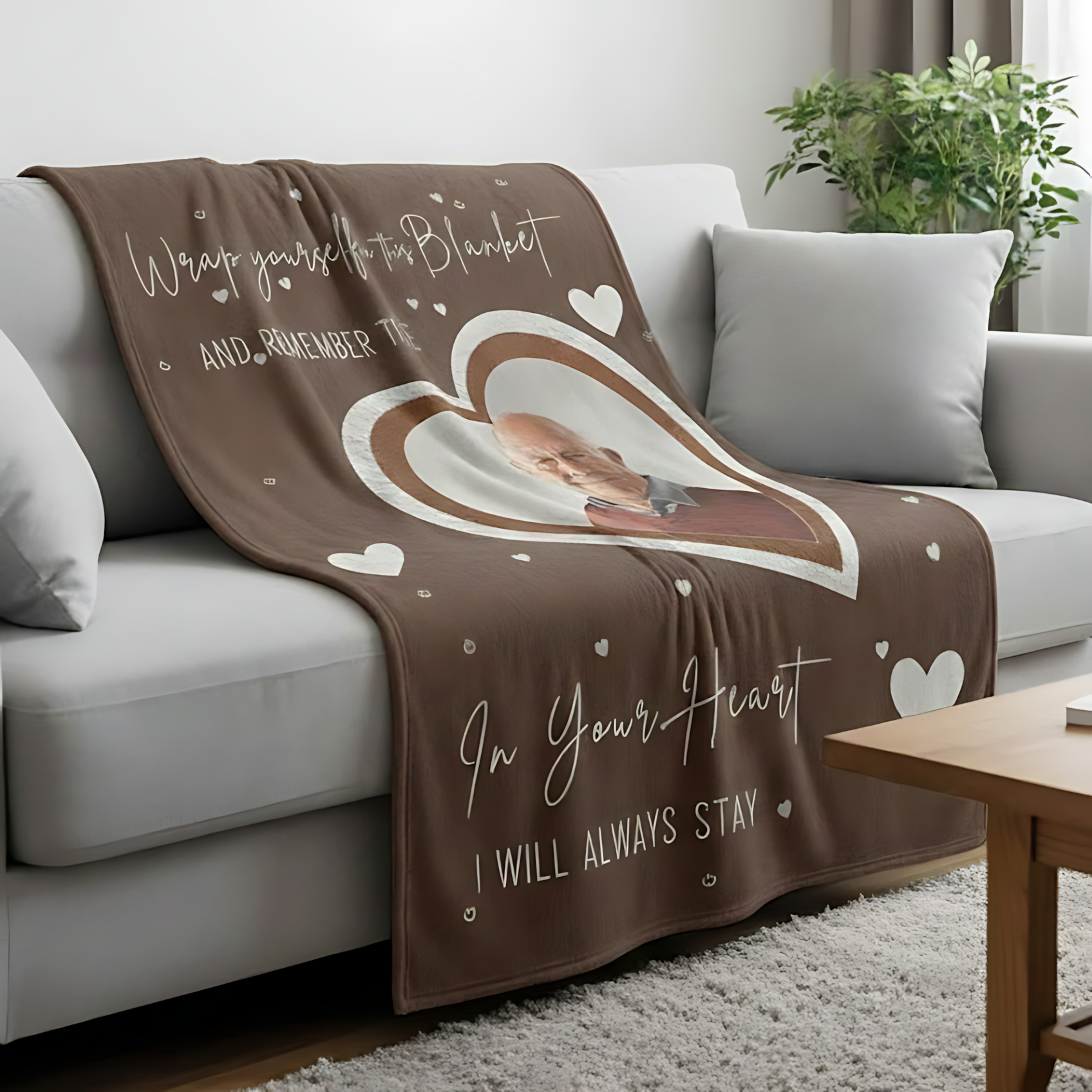 Personalized Memorial Photo Blanket – Custom Sympathy Blanket In Loving Memory Gift