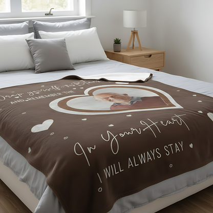 Personalized Memorial Photo Blanket – Custom Sympathy Blanket In Loving Memory Gift