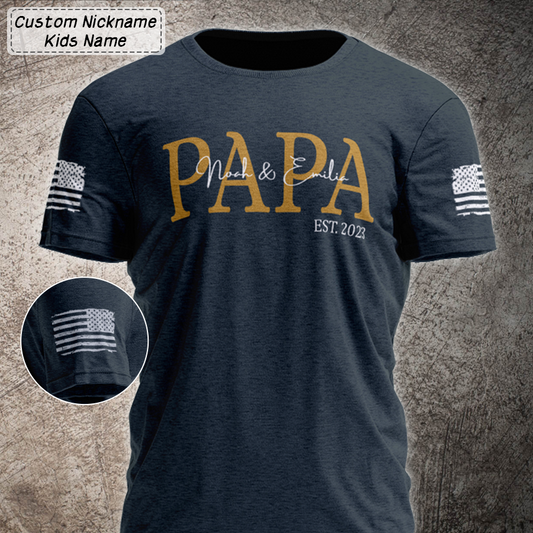 Custom Papa Est With Grandkids Father's Day TH