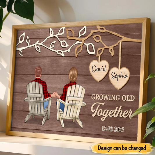 Custom Rustic Vintage Couple Tree Branch, Poster Forever Together, Names Date Romantic Anniversary Valentine Gift Poster