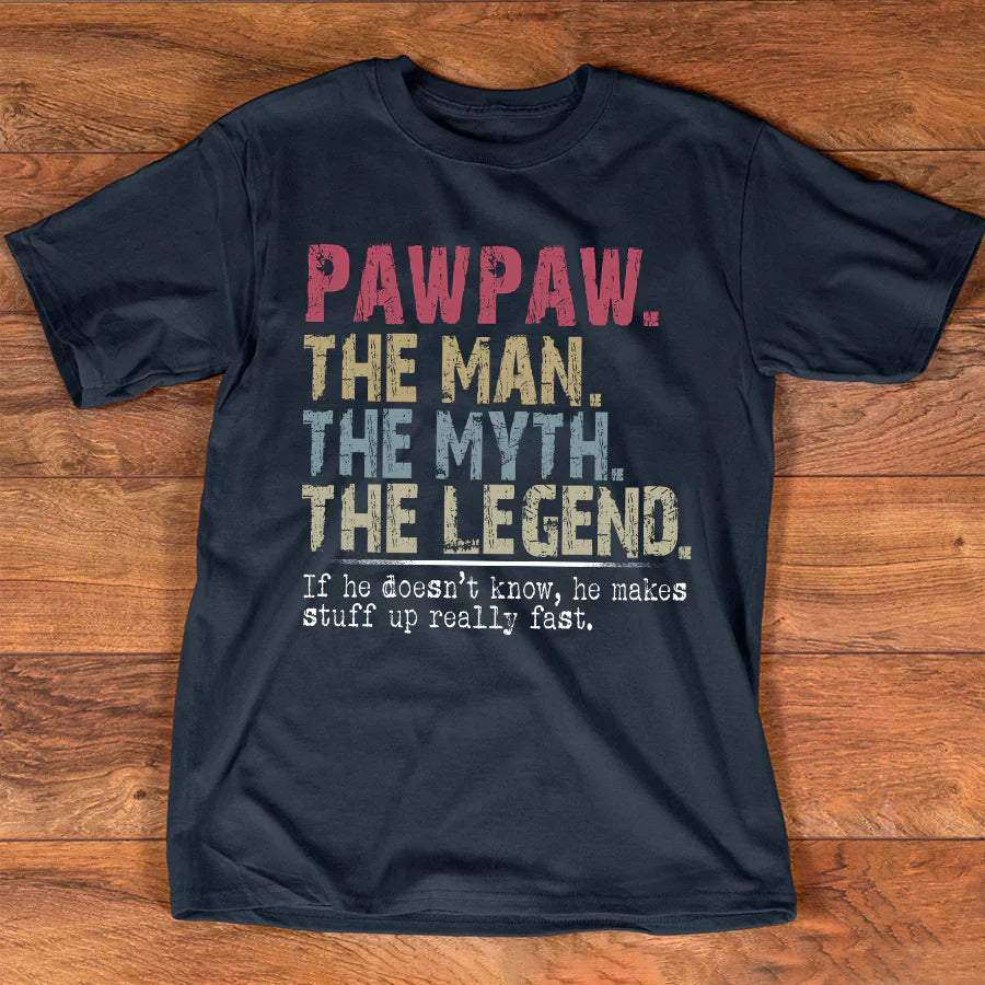 Personalized Dad The Man The Myth The Legend T-Shirt, Custom Dad Papa Grandpa T-shirt, Father's Day T-Shirt