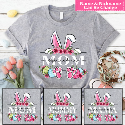 Mom Bunny And Kids, Gift For Mom, Mommy, Mama, Nana, Mimi Mother Day CTH01 T-Shirt