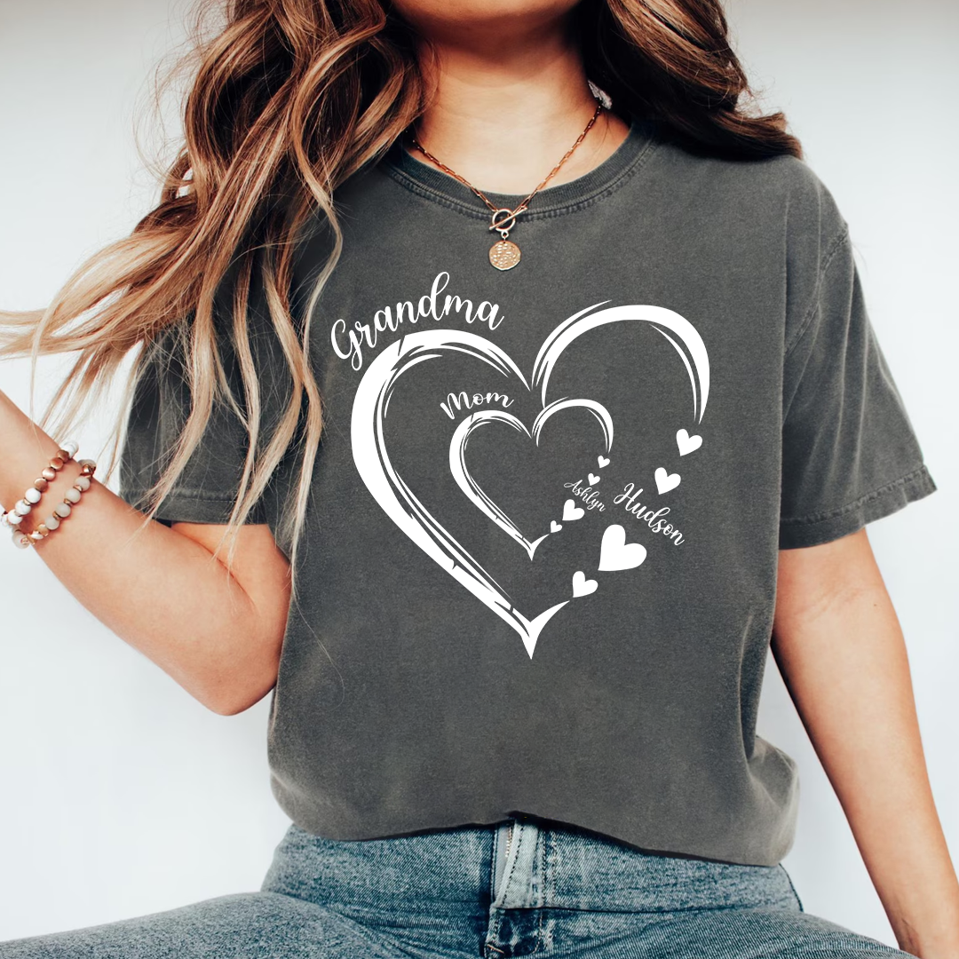 Heart Mom Grandma And Kids Personalized CTH01