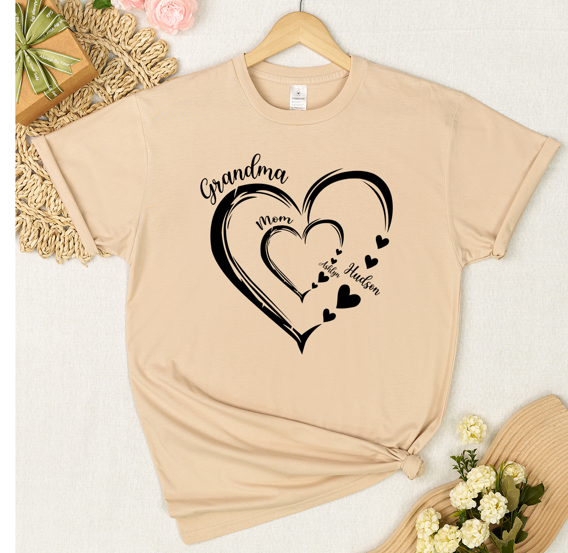 Heart Mom Grandma And Kids Personalized CTH01