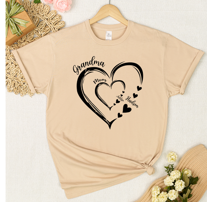 Heart Mom Grandma And Kids Personalized CTH01