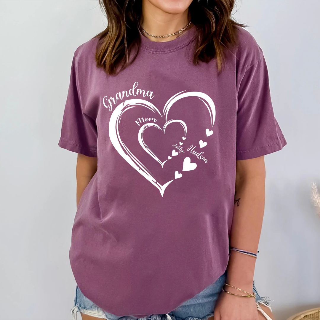 Heart Mom Grandma And Kids Personalized CTH01