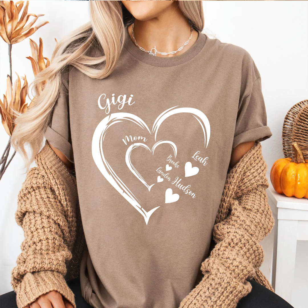 Heart Mom Grandma And Kids Personalized CTH01