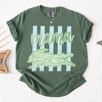 Comfort Colors® Personalized Mama Crocodile Shirt, Custom Mom Mom Life Shirt, Cute Alligator Mama Tee, Mother’s Day Birthday Gift for Mom, Family Name Shirt