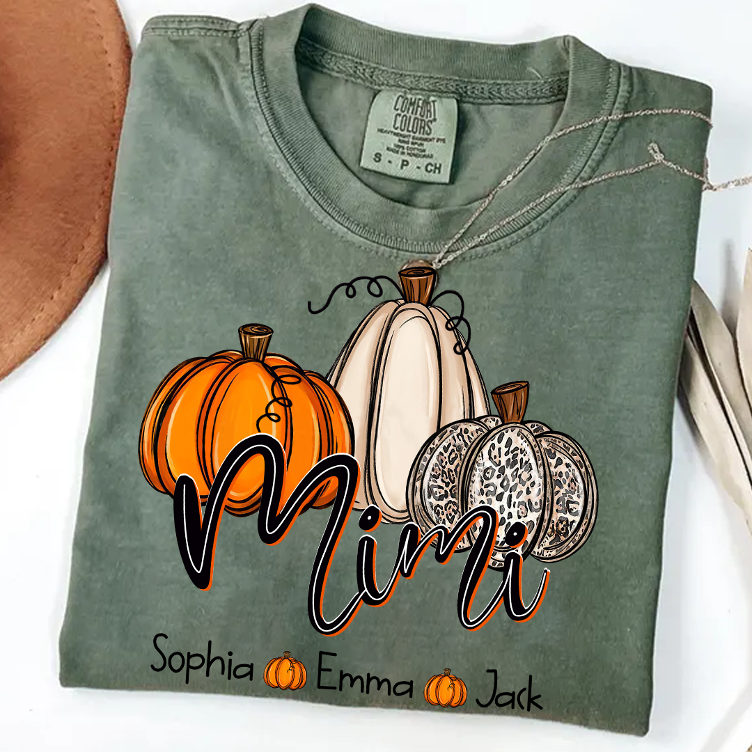 Comfort Colors® Mimi, Grandma Pumpkins Autumn And Grandkids T-Shirt