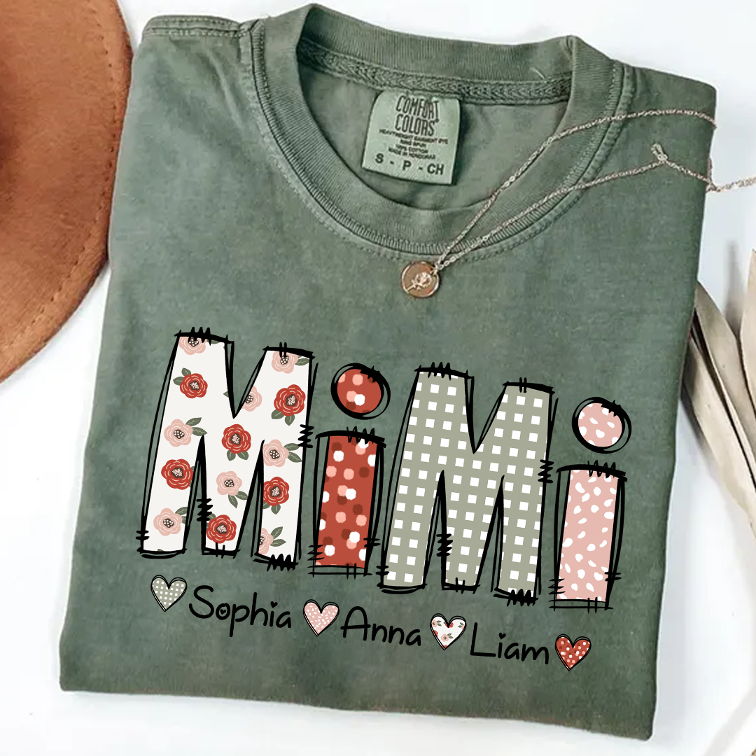 Comfort Colors® Personalize Mimi 2025 Shirt, Custom Grandma And Grandkids Shirt