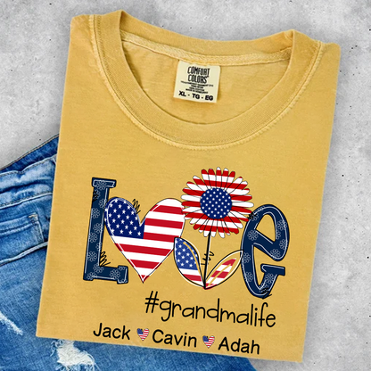 Comfort Colors® Love Grandma Life Usa, Custom Mom, Grandma With Grandkids, Gift for Grandma