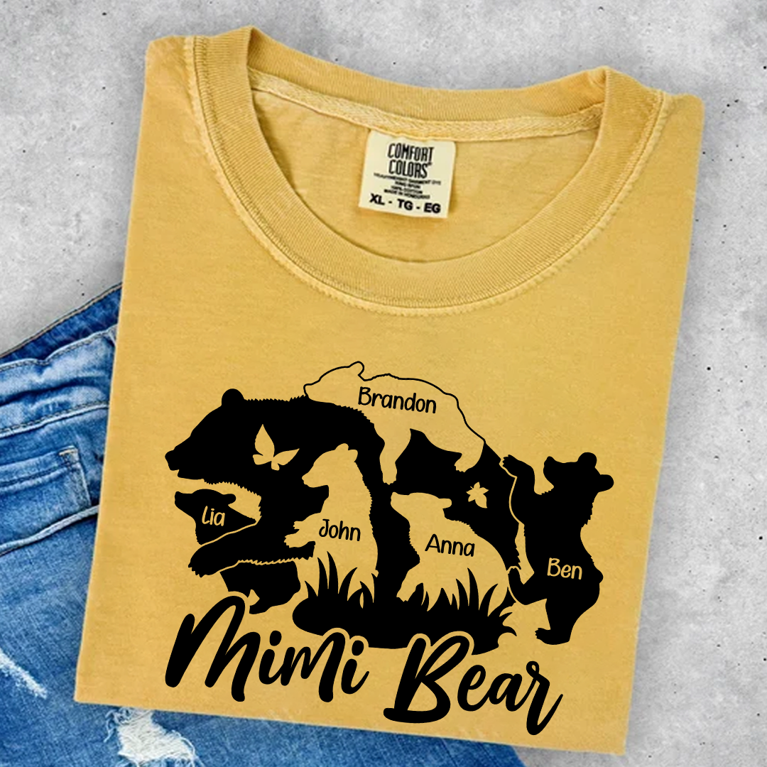 Comfort Colors® Mimi Bear Cute T-Shirt, Custom Grandma With Grandkids, Gift for Grandma Shirt