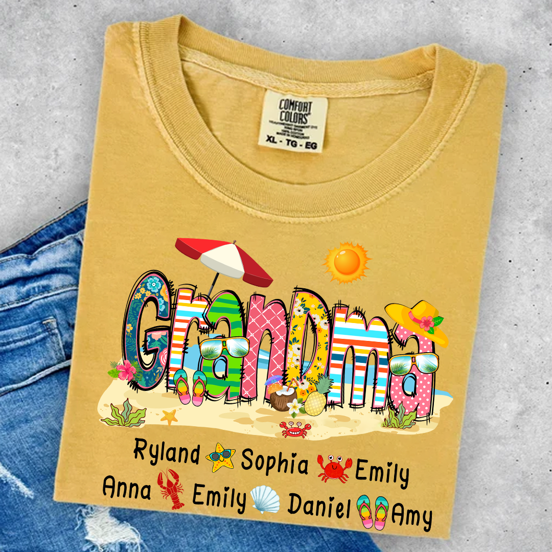 Comfort Colors® Mimi Summer 2025 T-Shirt, Custom Grandma With Grandkids Shirt