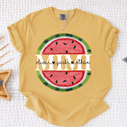 Comfort Colors® Mimi Patchwork Watermelon, Custom Mimi Gift for Grandma, Family Love