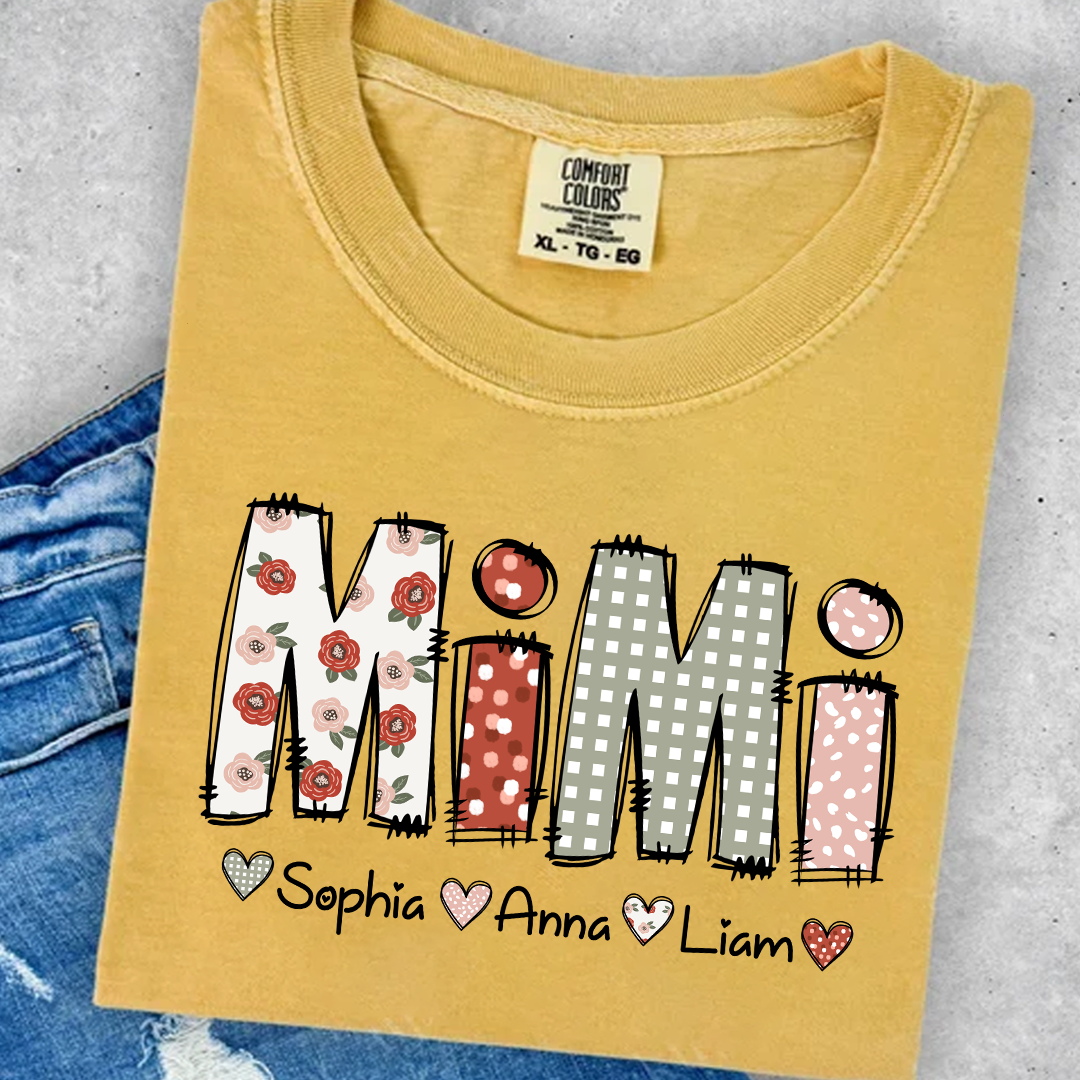 Comfort Colors® Personalize Mimi 2025 Shirt, Custom Grandma And Grandkids Shirt
