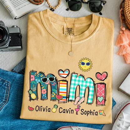 Comfort Colors® Personalize Mimi Summer 2026 Shirt, Custom Grandma And Grandkids Shirt, Gifts For Grandma Shirt
