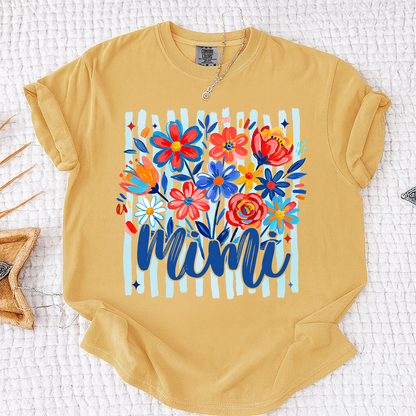 Comfort Colors® Personalized Nana American Flag T-Shirt, Custom Nana, Gigi, Mimi, Mama Design, Patriotic Family Shirt, Gifts for 4th of July, Independence Day