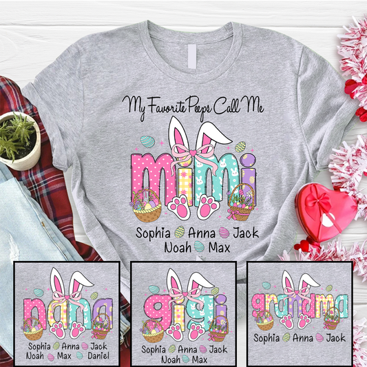 My Favorite Peeps Call Me Mimi, Personalized Grandma Shirt Easter Day Gift T-Shirt