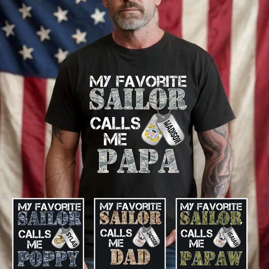 My Favorite Sailor Calls Me Papa, Grandpa Fathers Day Gift  Comfort Colors® T-shirt