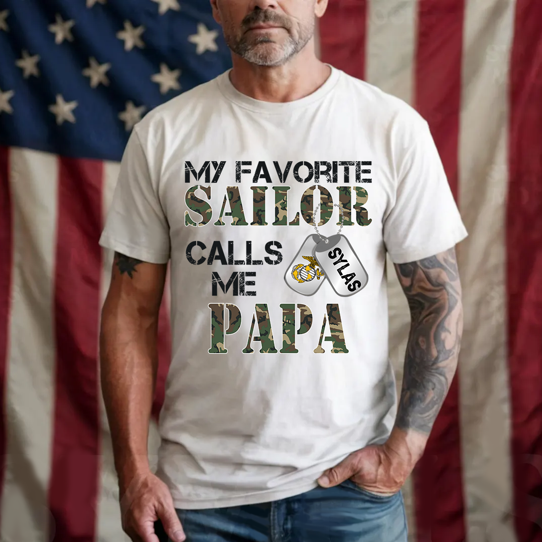 My Favorite Sailor Calls Me Papa, Grandpa Fathers Day Gift  Comfort Colors® T-shirt