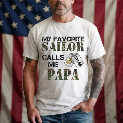 My Favorite Sailor Calls Me Papa, Grandpa Fathers Day Gift  Comfort Colors® T-shirt
