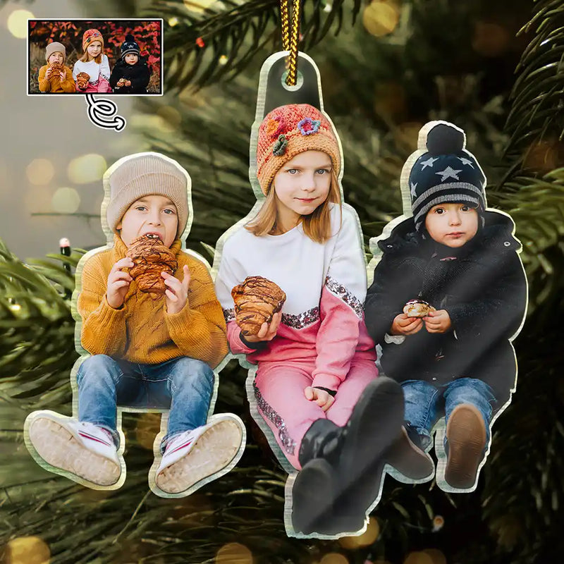 Personalized Happy Kids Ornament 2025, Custom Photo Cutout Acrylic Decoration, Unique Christmas Gift For Children And Families