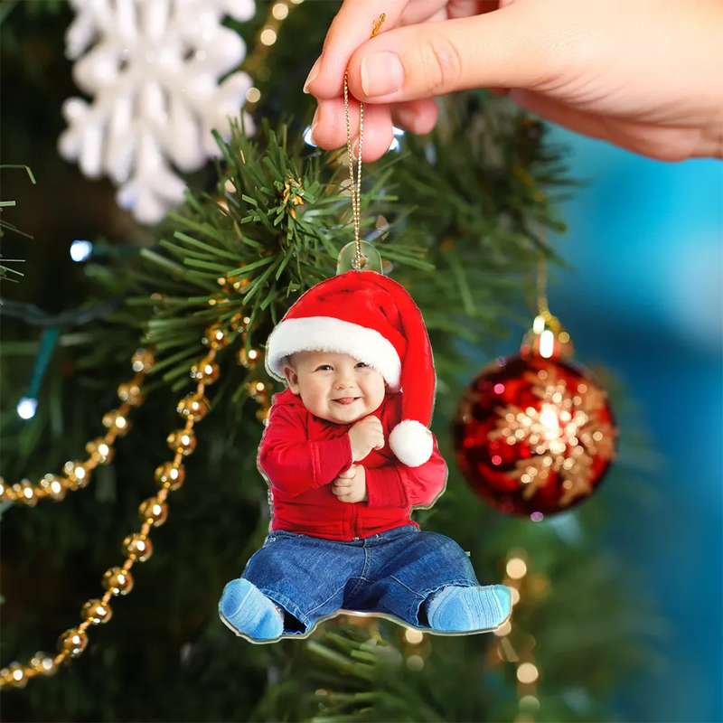 Personalized Happy Kids Ornament 2025, Custom Photo Cutout Acrylic Decoration, Unique Christmas Gift For Children And Families