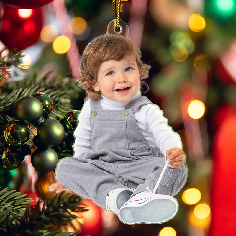 Personalized Happy Kids Ornament 2025, Custom Photo Cutout Acrylic Decoration, Unique Christmas Gift For Children And Families