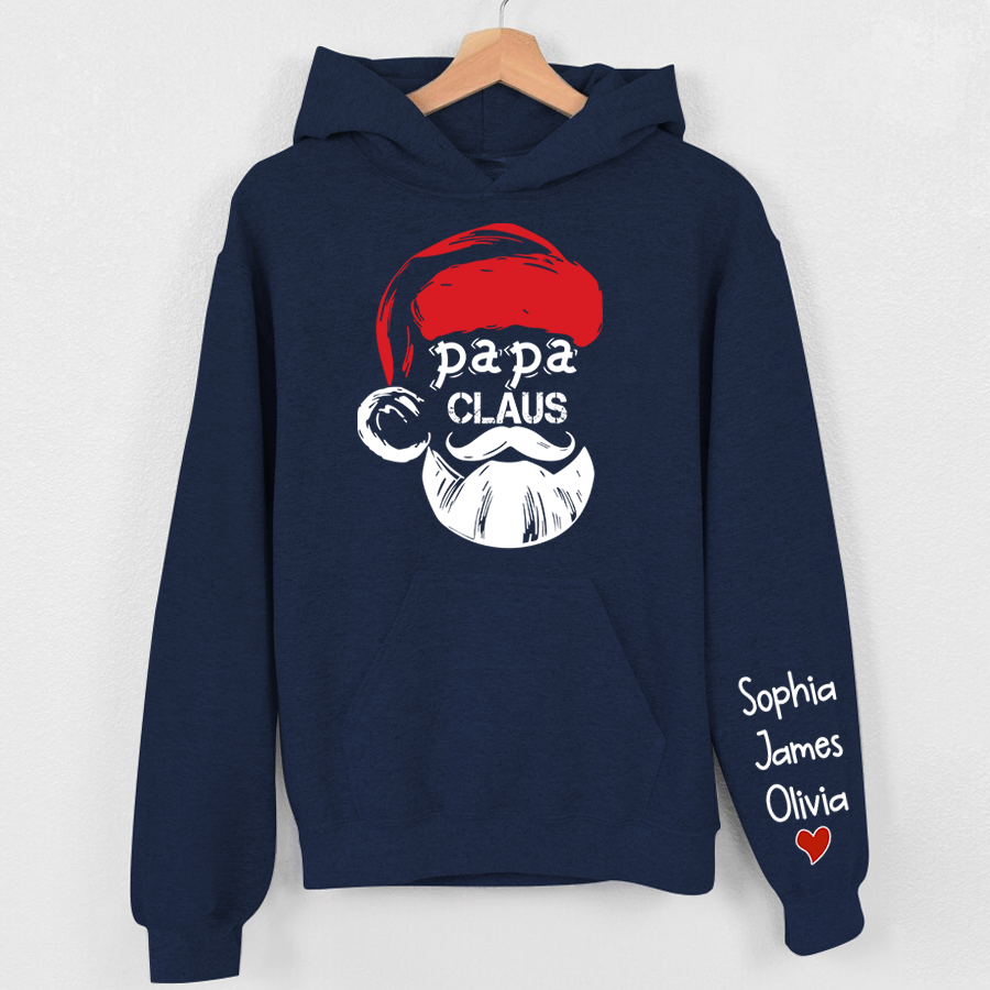 Custom Christmas Papa Claus, 2023 Christmas Dad Claus Christmas Hoodie