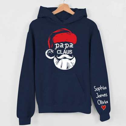 Custom Christmas Papa Claus, 2023 Christmas Dad Claus Christmas Hoodie